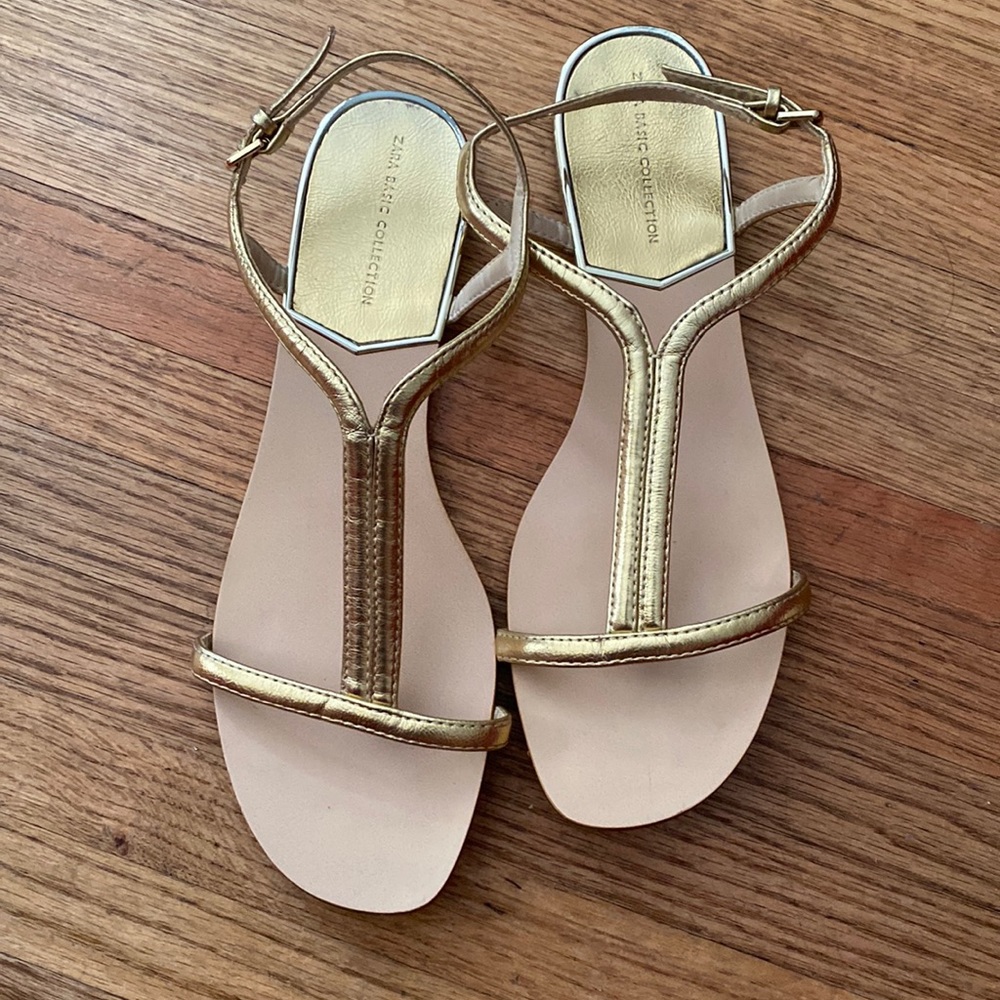Zara gold sandals